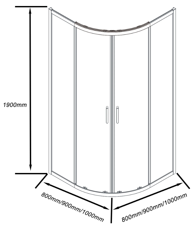 BAS Cube R-100-C-CH душевое ограждение 1000х1000х1900 Хром КУ00003