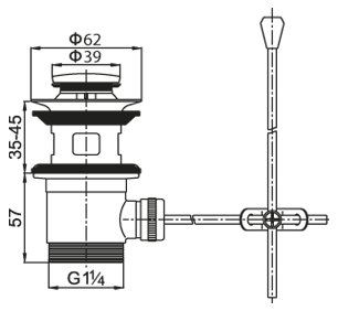 Cezares донный клапан для раковины хром CZR-SA2-01
