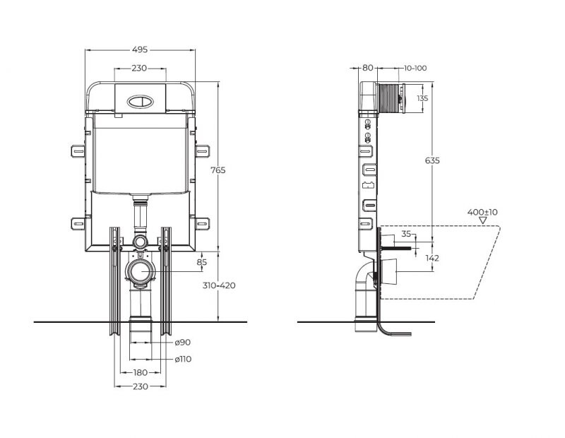 BelBagno инсталляция для приставного унитаза BB020