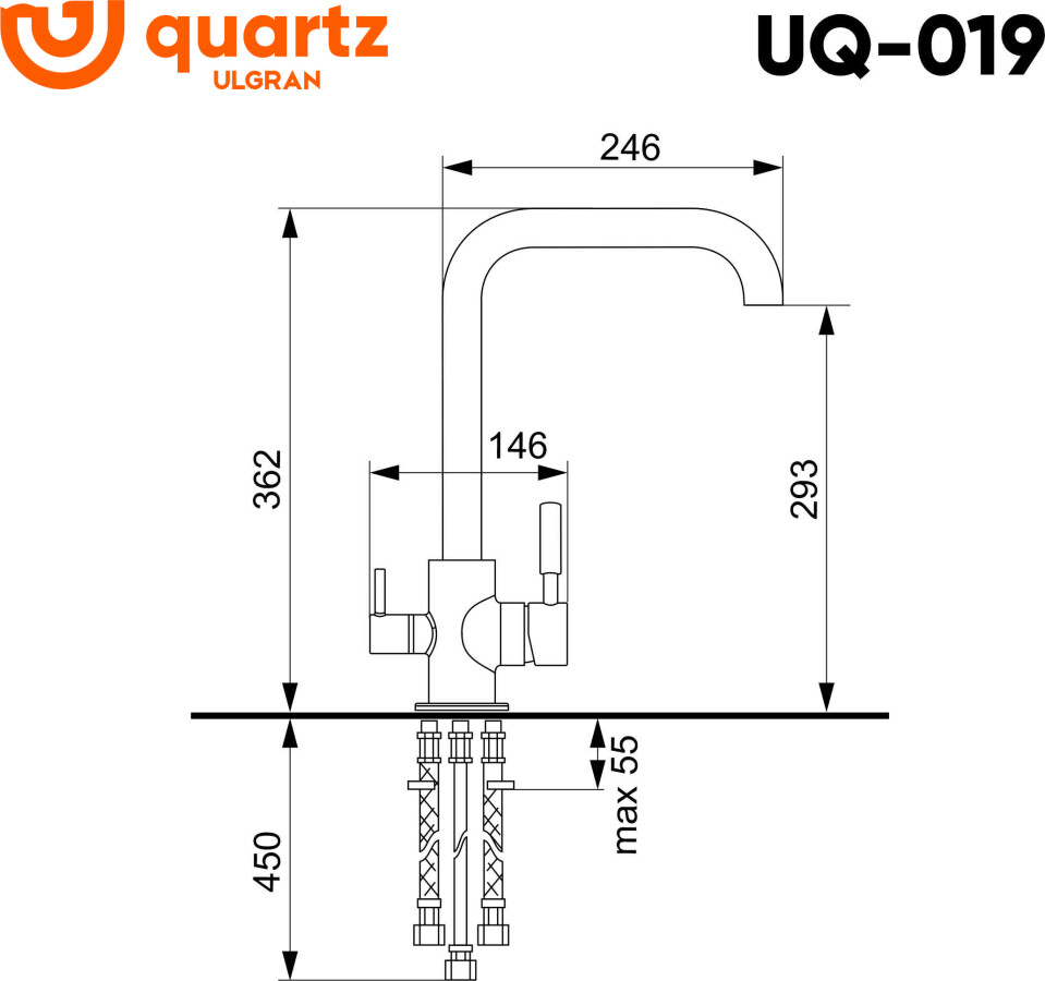 Смеситель для кухни Ulgran Quartz UQ-019-01 жасмин