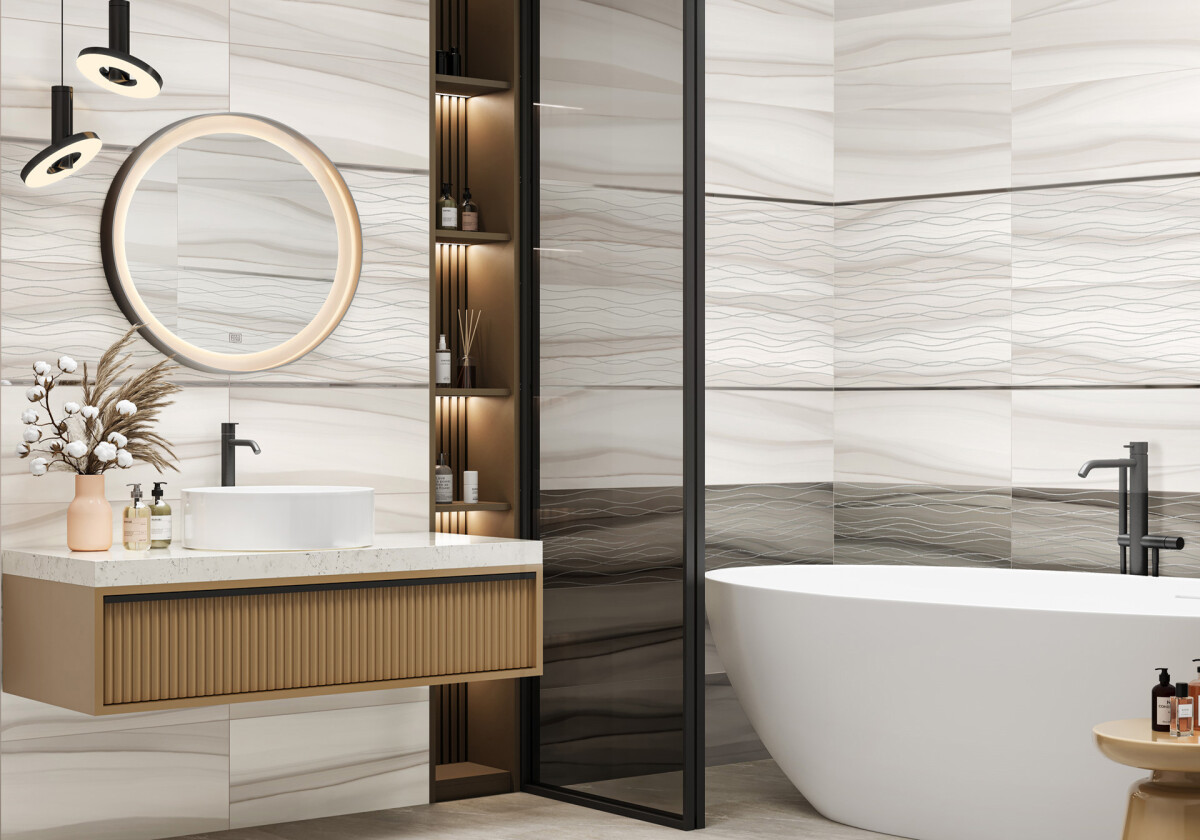 New Trend Трейз светлый / Treise Light Керамическая плитка настенная 300 x 600 x 9 WT36TRS05