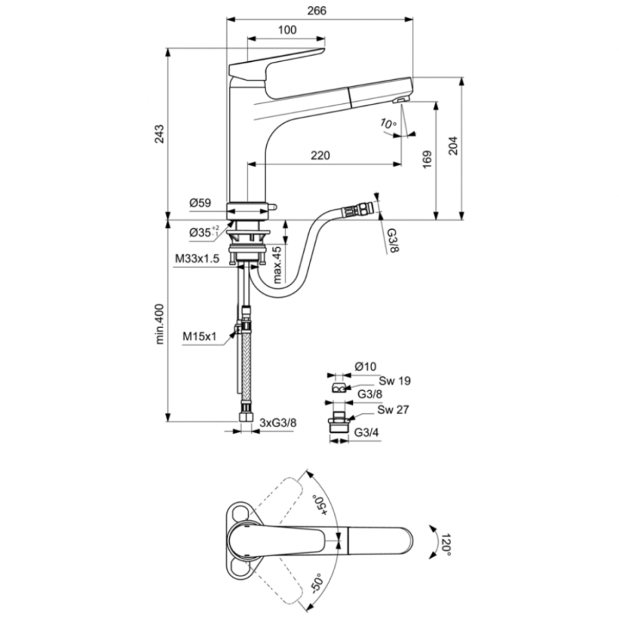 Ideal Standard Ceraplan смеситель для кухни B0958AA