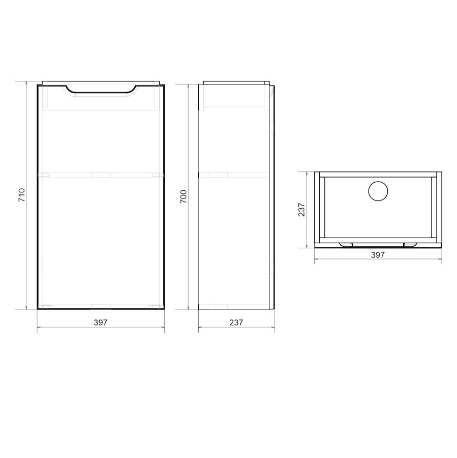 Mirsant Soho Quadro 40 тумба напольная левая (раковина Fest-40) УТ000086773+FST40SLWB01