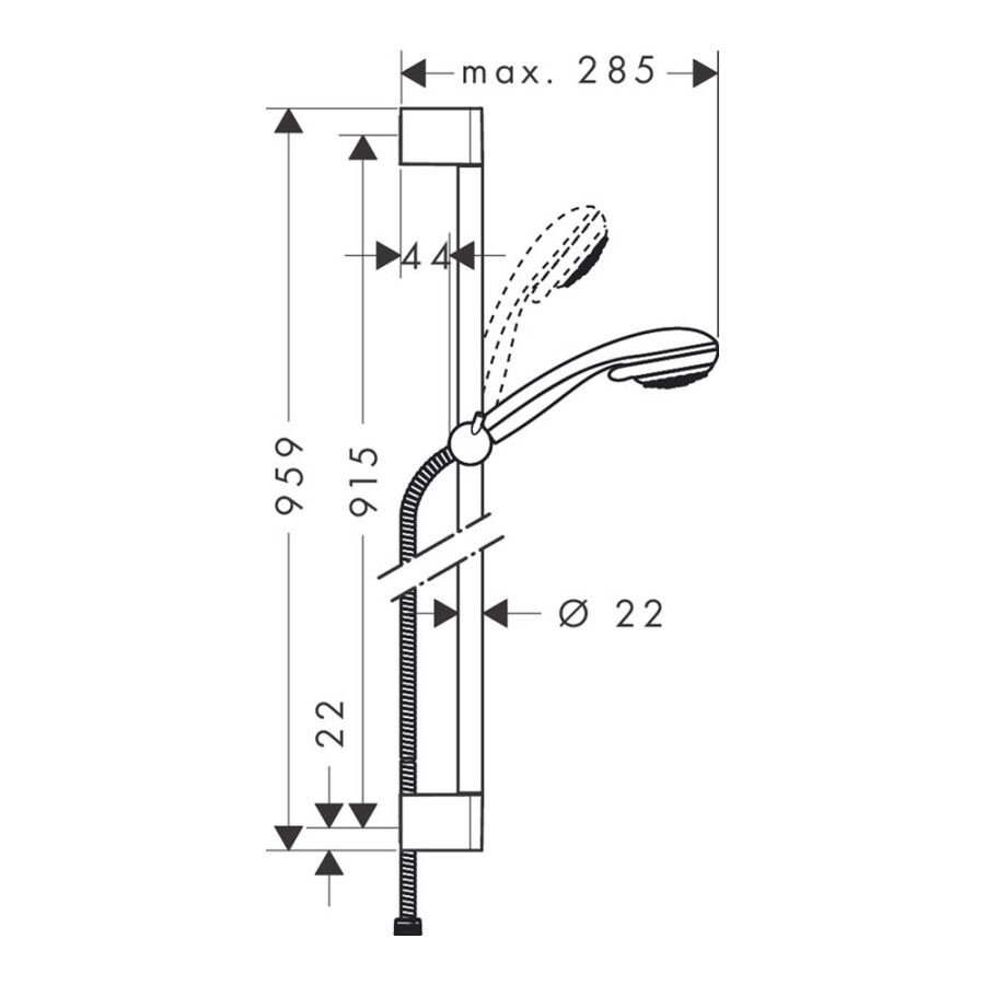 Hansgrohe Crometta 85 3jet/Multi/Unica'C 90 см душевой гарнитур хром 27766000