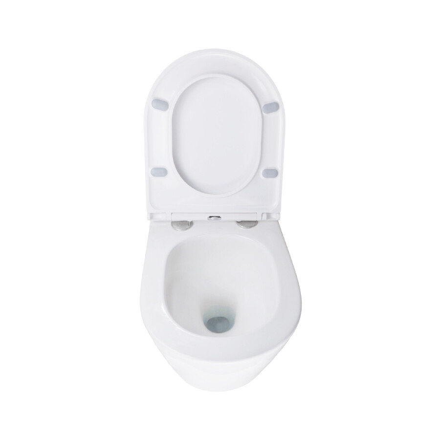 Унитаз подвесной Azario Bliss360х485х365 безободковый, система смыва "Скрытое Торнадо", с быстросъемным сиденьем "Микролифт" AZ-5179T-WHT