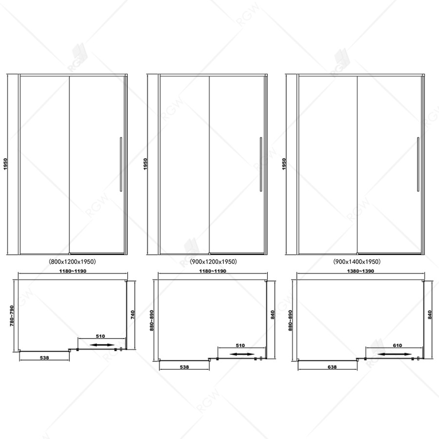 RGW Stilvol SV-42 (SV-12 +Z-05) 32324281-11 душевое ограждение 80*110*195