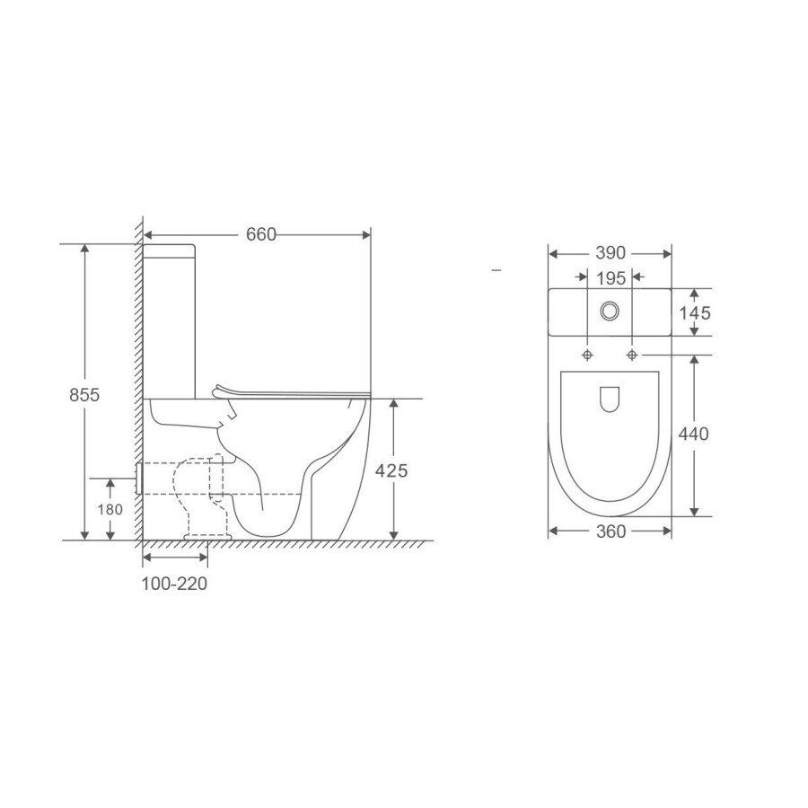 Унитаз напольный Grossman GR-4407SQ (660х390х855) безободковый,белый с тонкой крышкой,микролифт,смыв торнадо,2 места