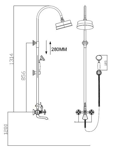 Imprese Cuthna T-10280 antiqua Душевая система с изливом