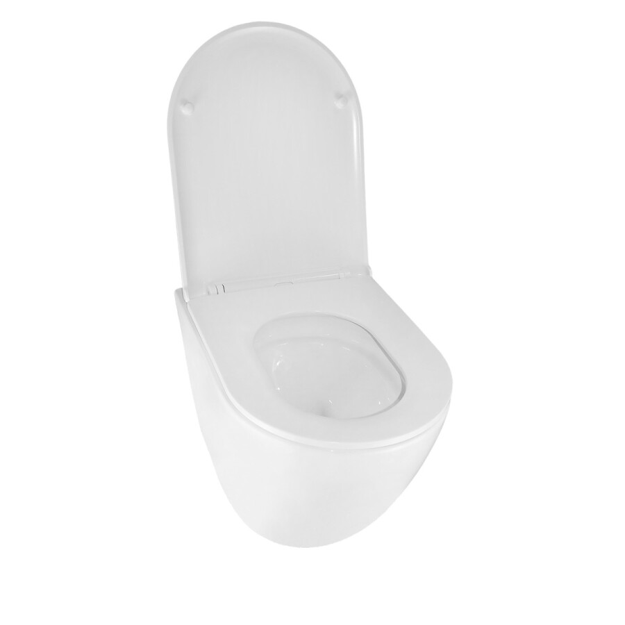 Унитаз подвесной Azario Eclat 520x365x365, безободковый, система слива "Скрытое Торнадо", с быстросъемным сидением микролифт AZ-2381-A