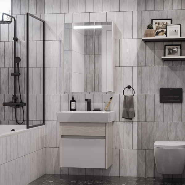 Тумба под раковину AQUATON Верди PRO 60 белый, ясень фабрик 1A206701VDAV0