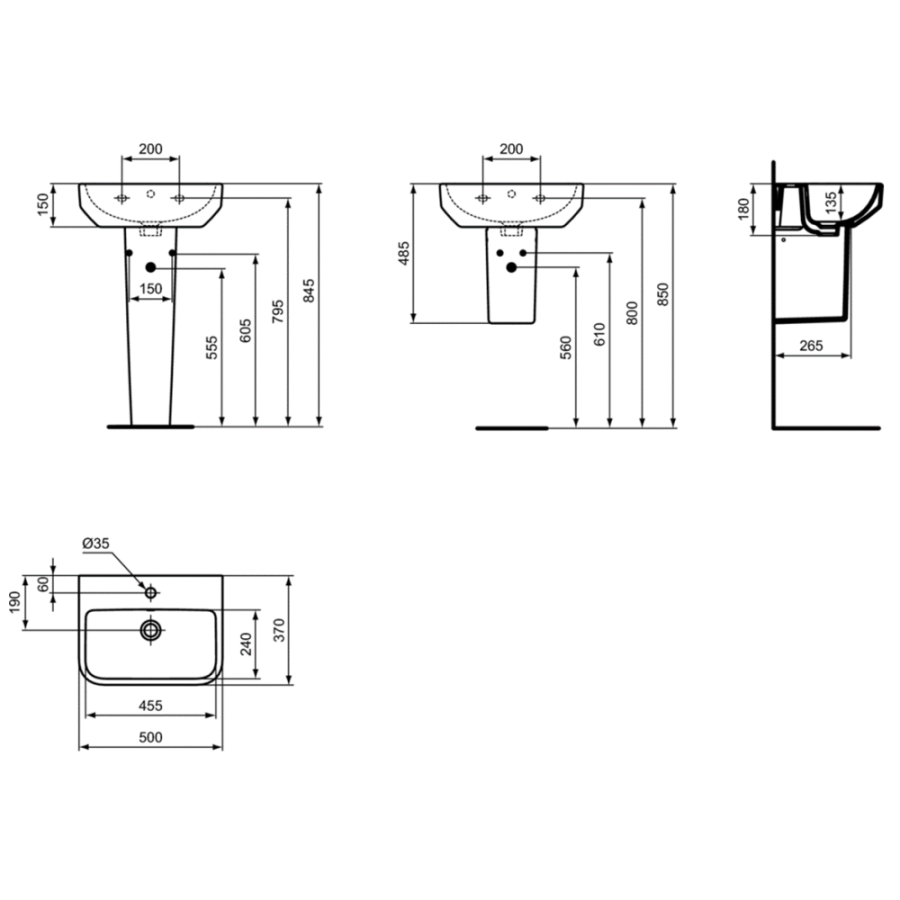 Ideal Standard раковина 50х37 см T458501