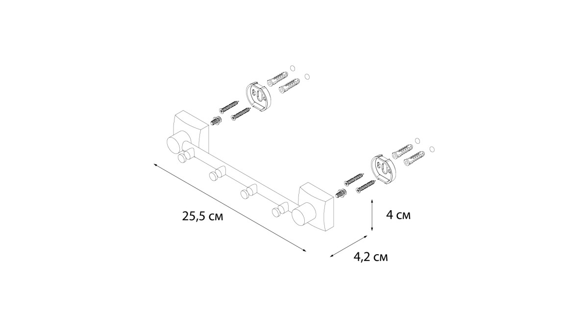 Fixsen планка на 4 крючка FX-61305-4