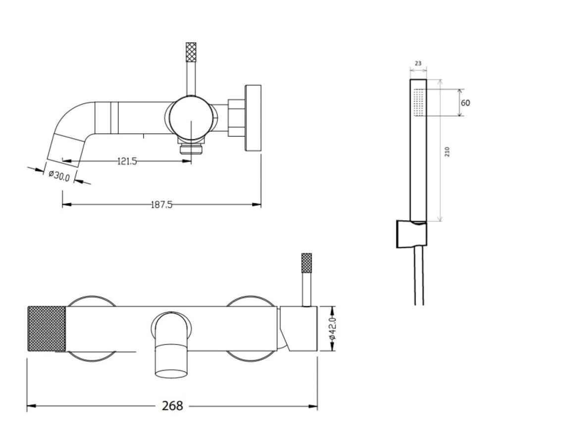 Смеситель для ванны Boheme Uno Copper Brushed 463-CB