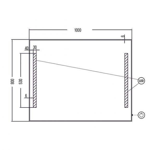 Зеркальное полотно Gair Line Anti Steam 100*80