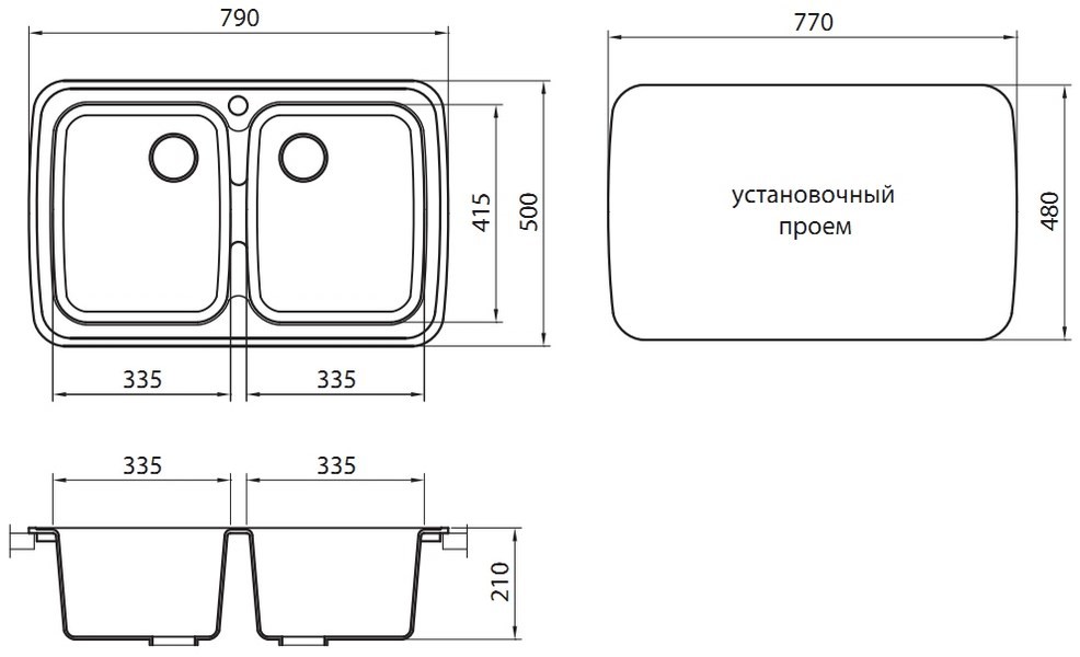 Granicom G-004 кухонная мойка крем 79 х 50 см