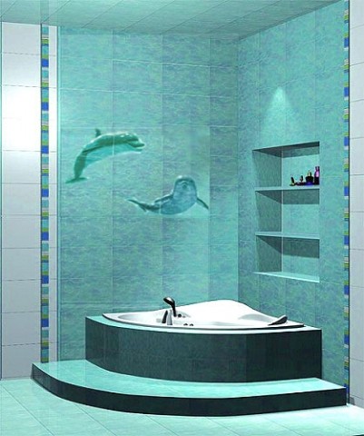 Уралкерамика Лагуна 25х36 см декор настенный дельфин 2
