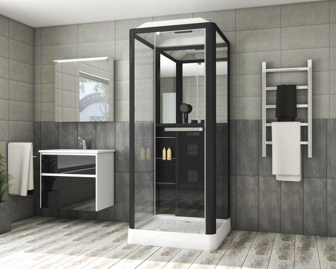 Душевая кабина Grossman Alba GR221L (90x90x225) дверь распашная,3 места
