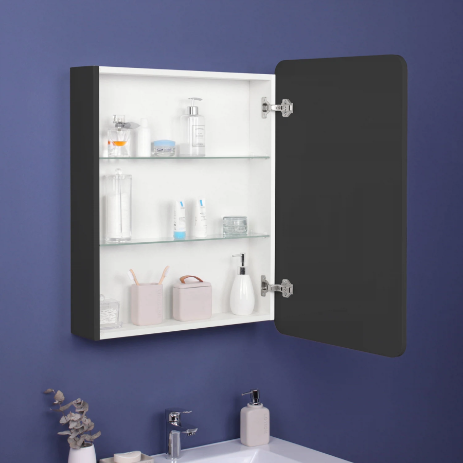Итана Miro зеркальный шкаф с подсветкой 60 1С правый серый