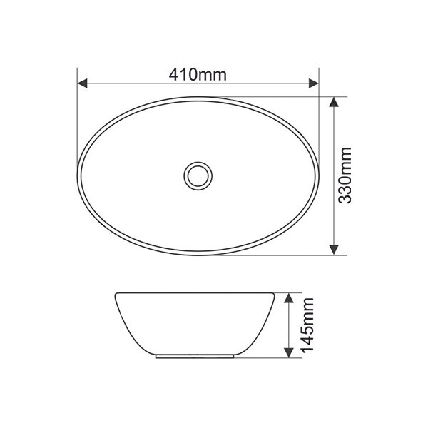 Накладная овальная раковина чаша Comforty 7138BW черно-белый