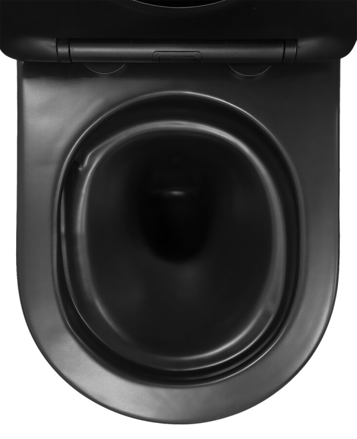 Унитаз подвесной Azario Vela 360х480х360 безободковый, система смыва "Торнадо", с быстросъемным сиденьем "Микролифт", черный матовый AZ-2480MB