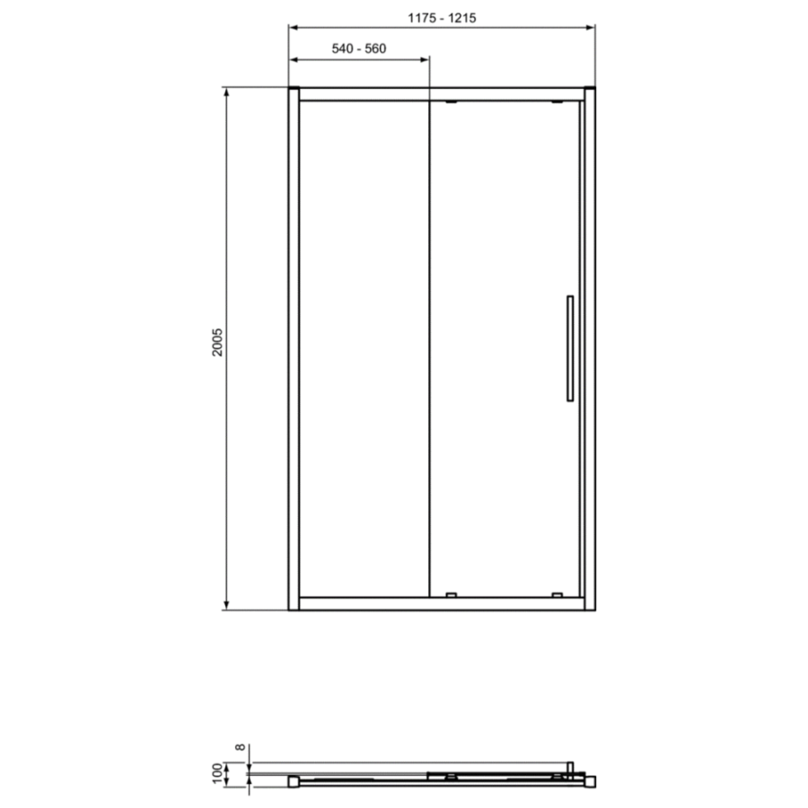 Ideal Standard I.Life душевая дверь 120 см T4945EO