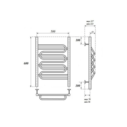 Point Юпитер полотенцесушитель электрический 50х60 PN01156SE