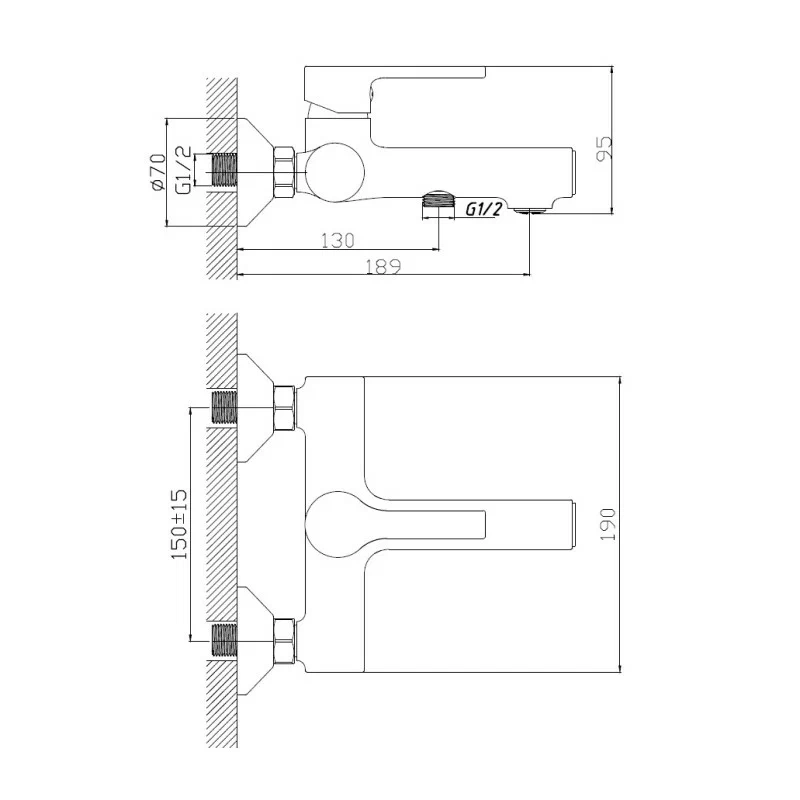 Haiba смеситель для ванны HB60652