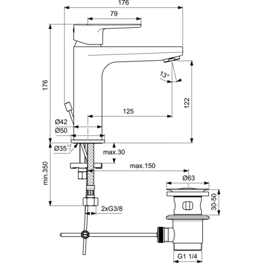 Ideal Standard Cerafine смеситель для раковины BC699AA