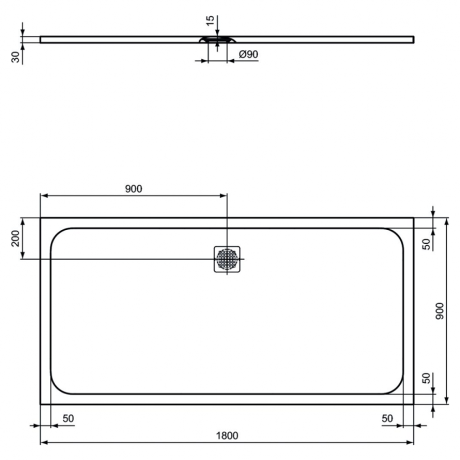 Ideal Standard Ultraflat S душевой поддон 180х90 K8306FV