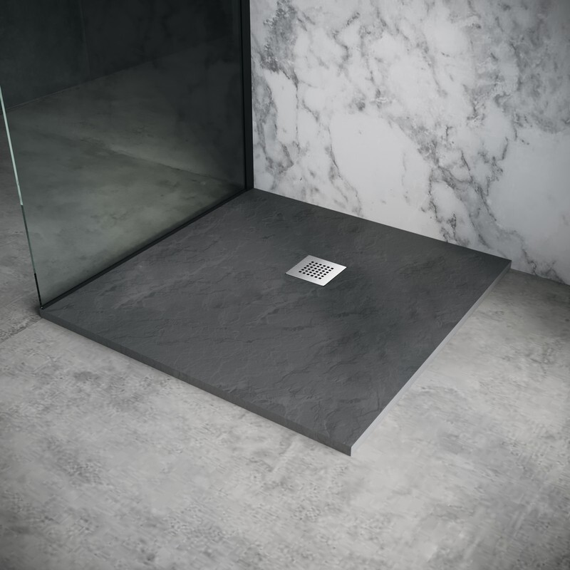 Душевой поддон100х100 из искусственного камня,квадрат, графит