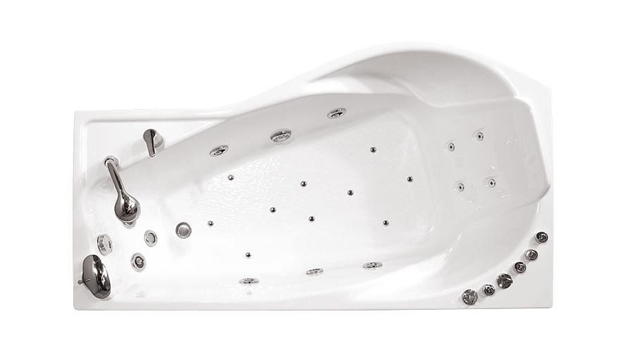 Triton Мишель 170х96 см ванна акриловая асимметричная гидроаэромассажная с фронтальной панелью сифоном и каркасом левая