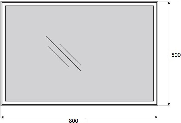 Зеркальное полотно BelBagno 50*80 SPC-GRT-500-800-LED-BTN