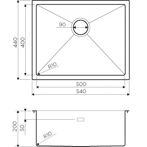 Omoikiri Taki 54-U/IF-IN 4973046 кухонная мойка нержавеющая сталь 44x54 см