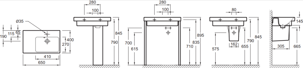 Jacob Delafon Odeon Up E4758G-00 раковина подвесная R 65 см