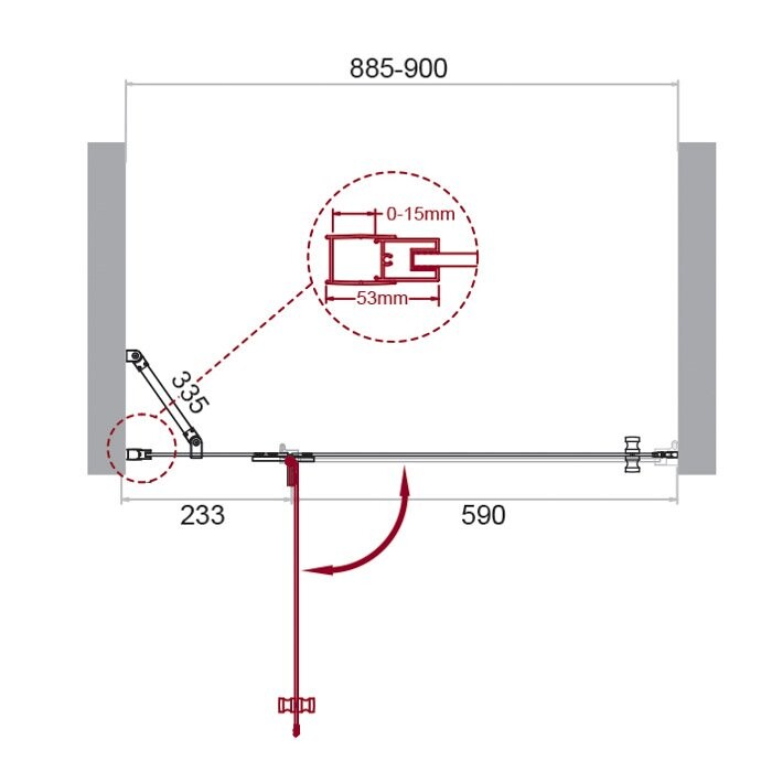 BelBagno душевая дверь KRAFT-B-12-60/30-C-Cr-L 90х195