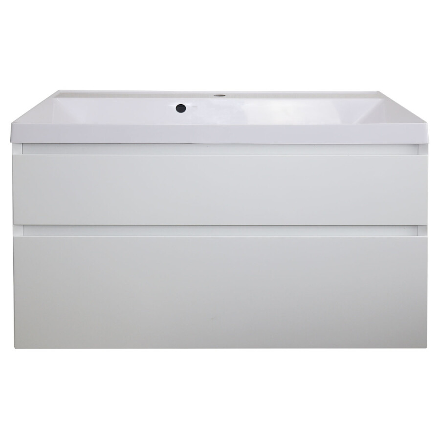 Комплект тумба Azario Velluto 100 1000х450х660 подвесная, с раковиной Slim 100, белый матовый CS00088604