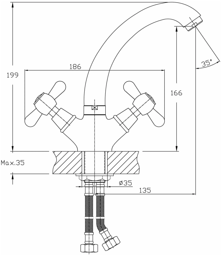 Haiba смеситель для кухни HB4325