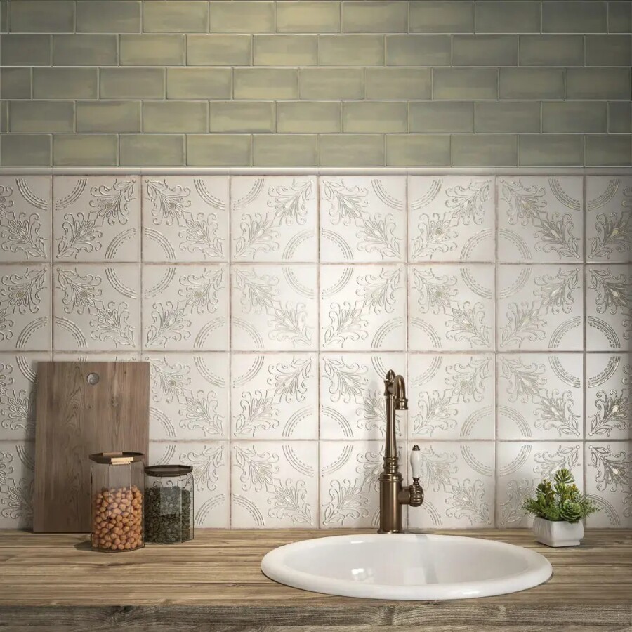 Керамическая плитка Декор Kerama Marazzi Прованс Валлорис 2 бежевый светлый матовый 20x20x0,69 KMD3STA097BN