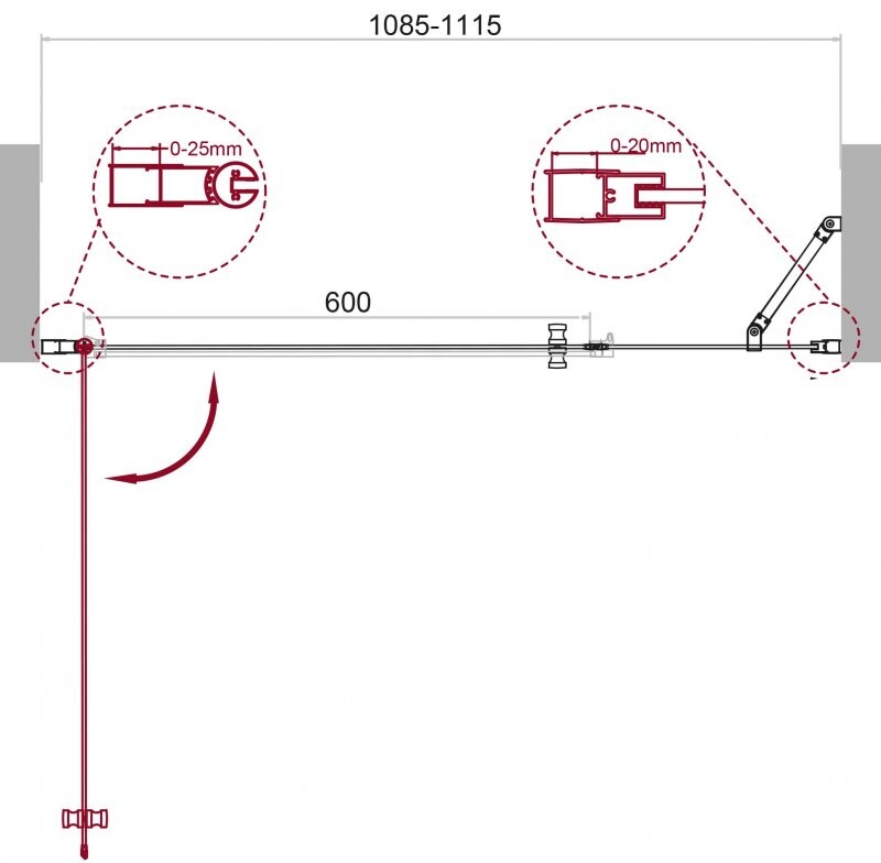 BelBagno душевая дверь ETNA-B-11-40+70-C-Cr 110х195