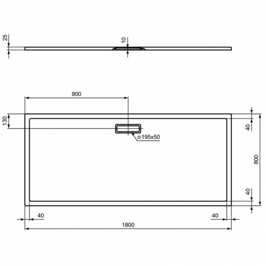 Ideal Standard Ultraflat New душевой поддон 180х80 T447301