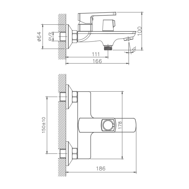 Haiba смеситель для ванны HB60176