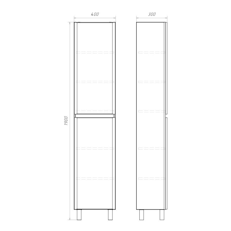 Напольная шкаф-колонна для ванной комнаты Comforty Валдай-40Н белая матовая 00-00020473