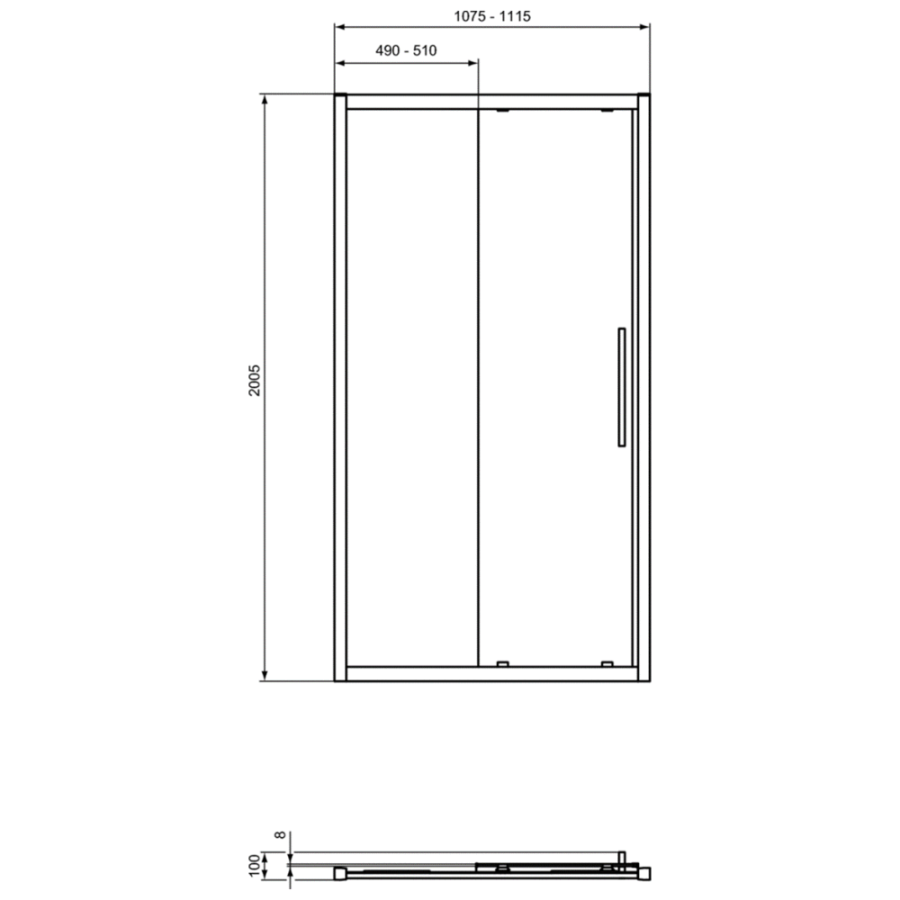 Ideal Standard I.Life душевая дверь 110 см T4943EO