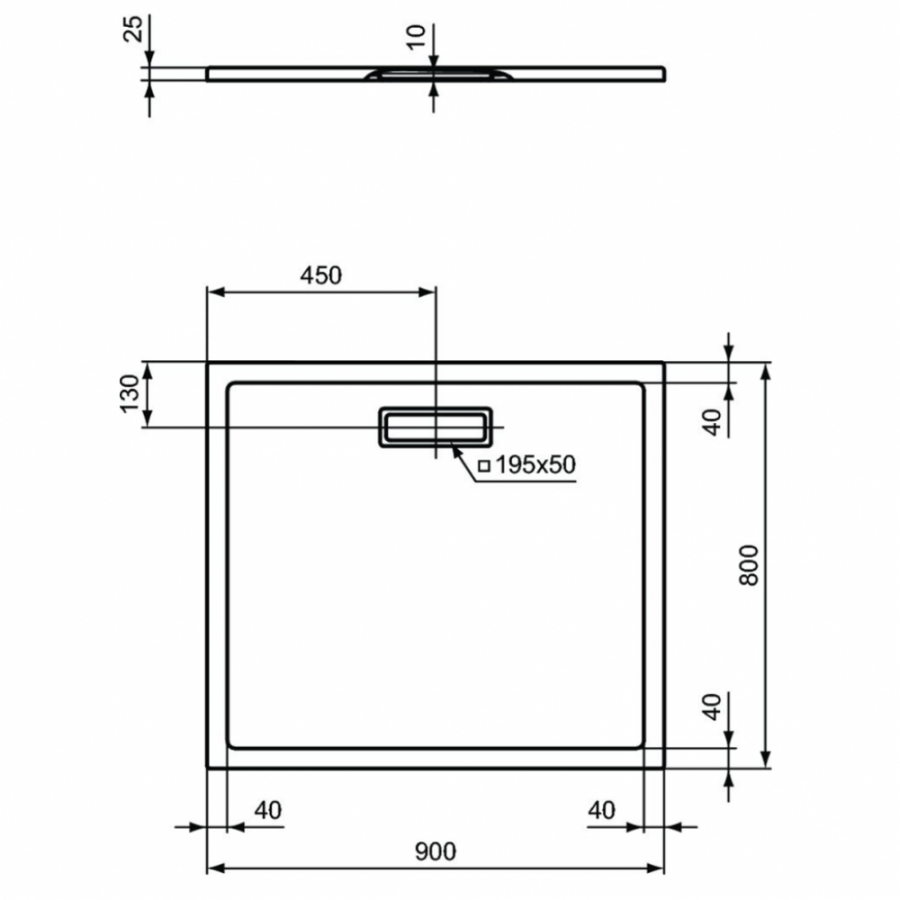 Ideal Standard Ultraflat New душевой поддон 80х90 T4481V1