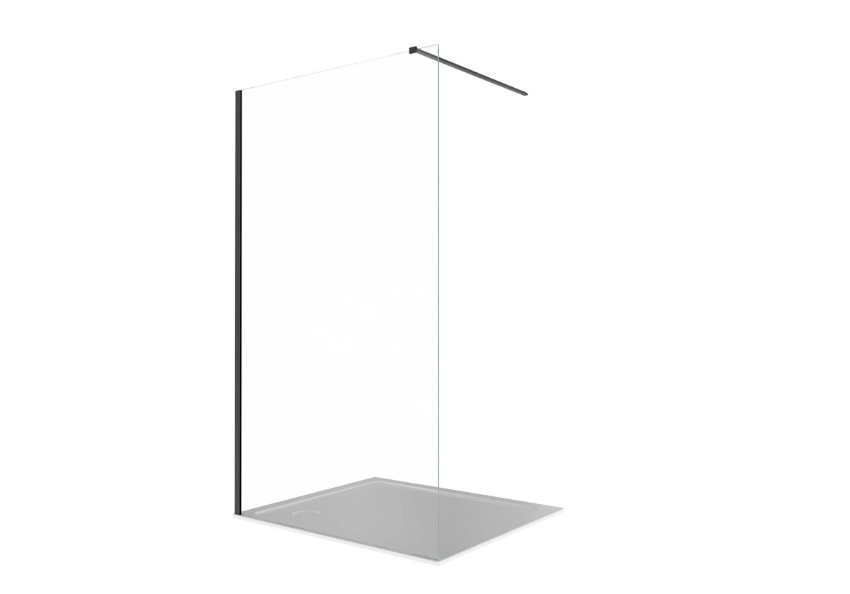 Aquatek AQ.WI.090.1BL Душевая перегородка Walk In 90см с держателем 1200мм черный матовый прозрачное