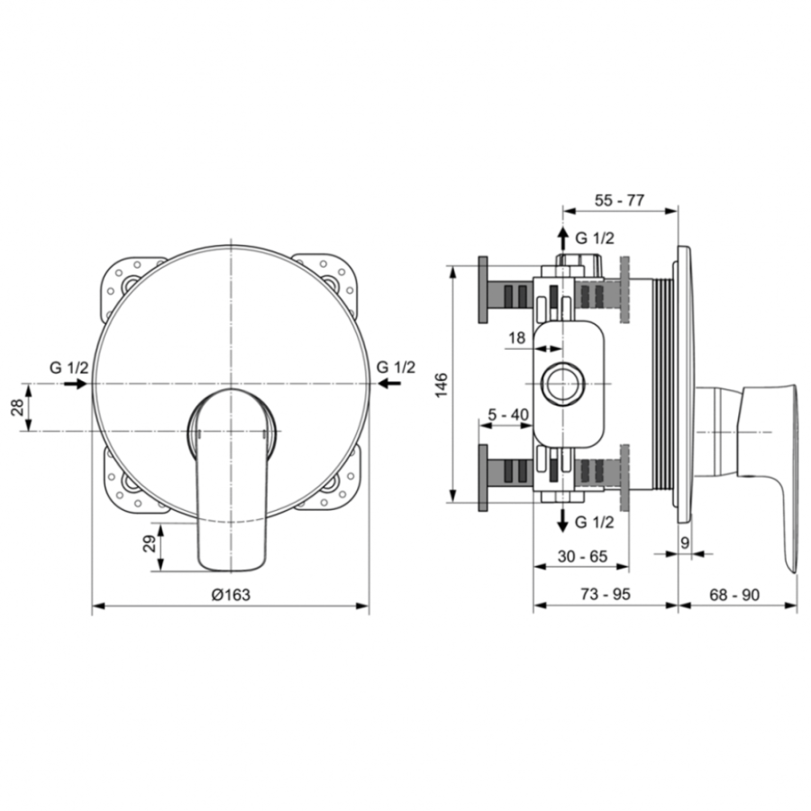 Ideal Standard Connect Air смеситель для душа A7034AA