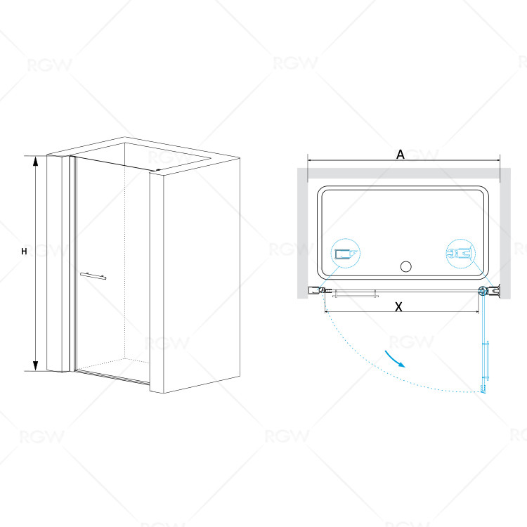 RGW Passage PA-03 04080306-11 Душевые двери 60*185