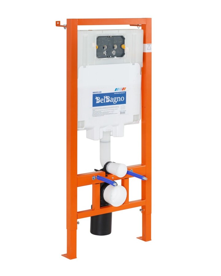 BB002-80/BB009-MR-BIANCO Система инсталляции для подвесных унитазов BelBagno BB002-80 с кнопкой смыва BB009-MR-BIANCO
