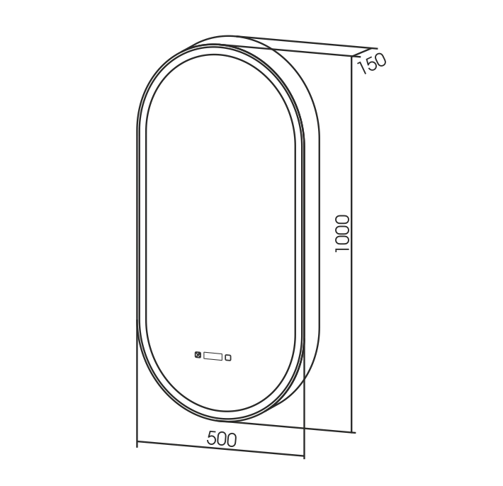 Azario зеркало 55х105 см, сенс. выкл, LED-00002690