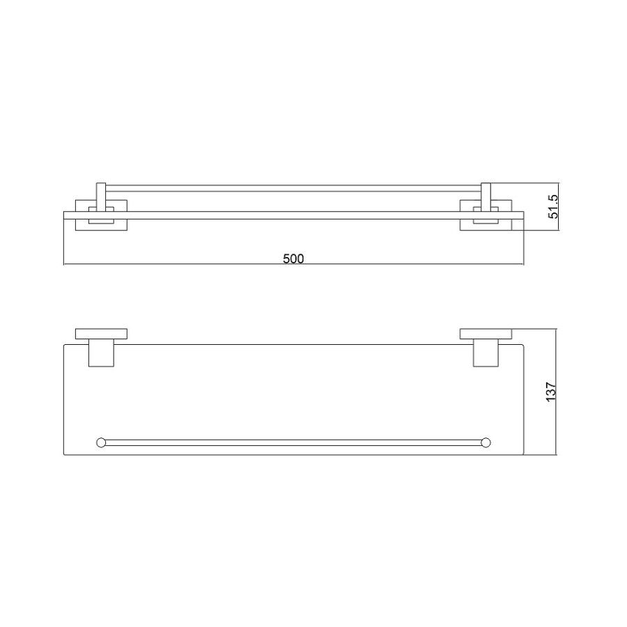 Полка стеклянная BELZ B90207, 1- ярус, нержавеющая сталь, хром